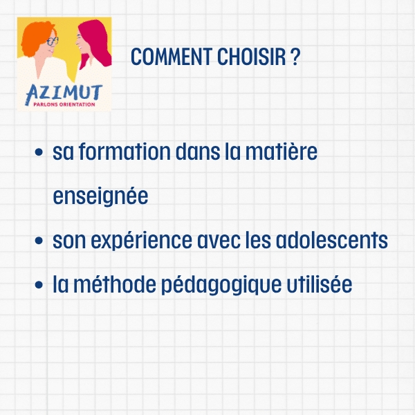Professeur de soutien scolaire - comment choisir