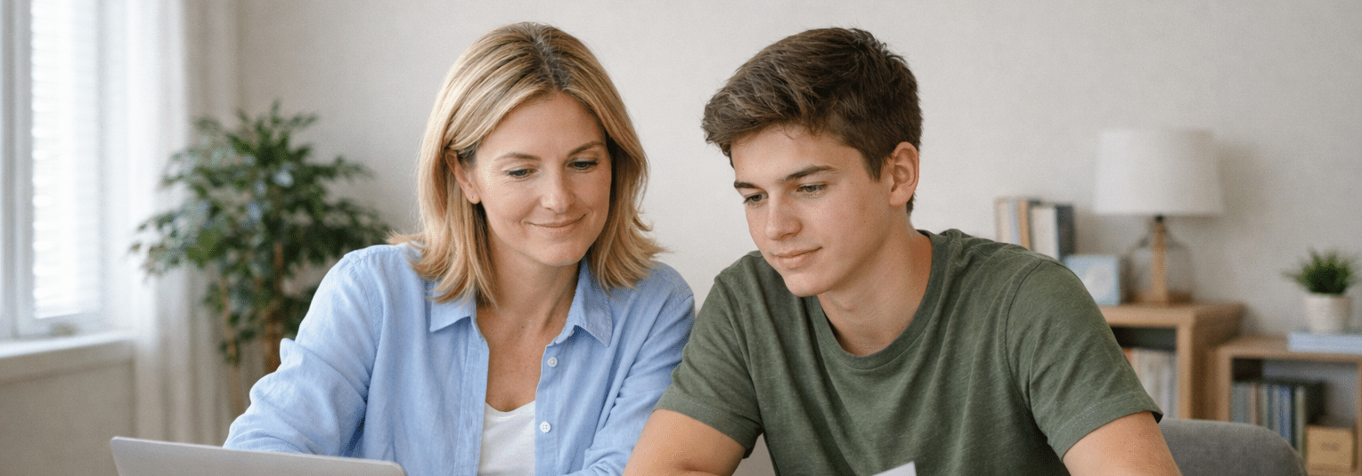 Parent et adolescent échangeant sur l orientation scolaire et les études supérieures