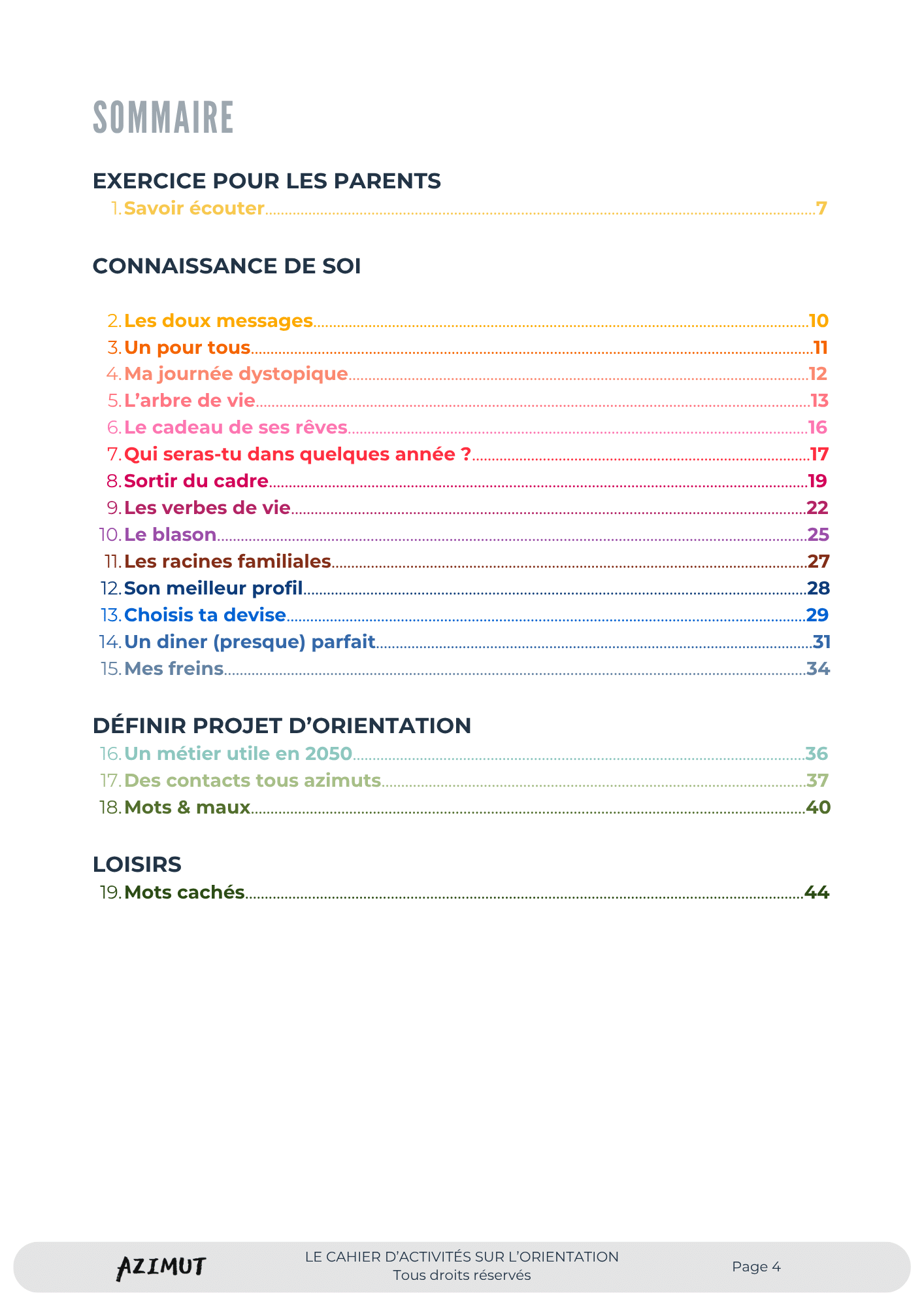 sommaire cahier 2026