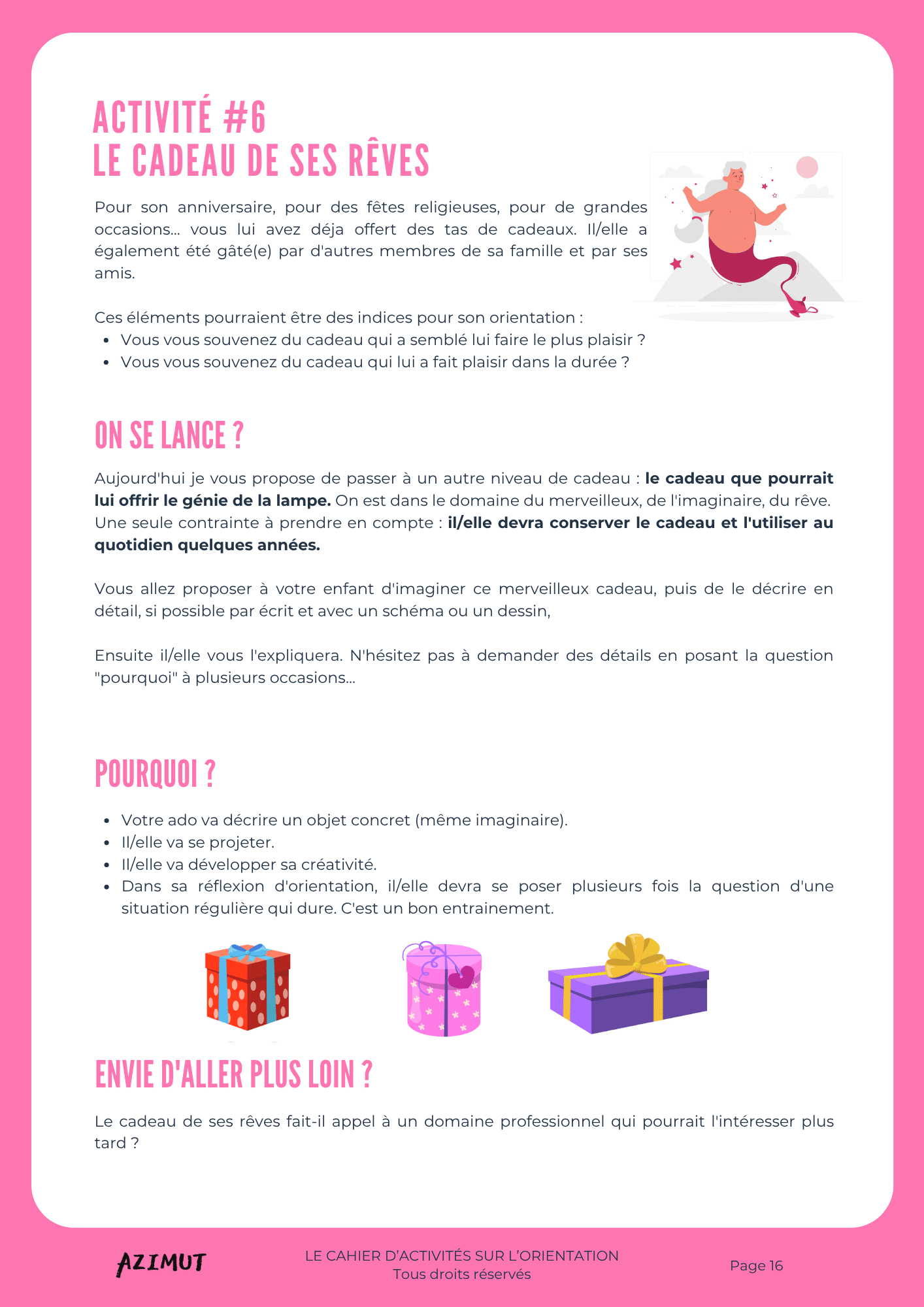 Cadeau de ses rêves activité 6