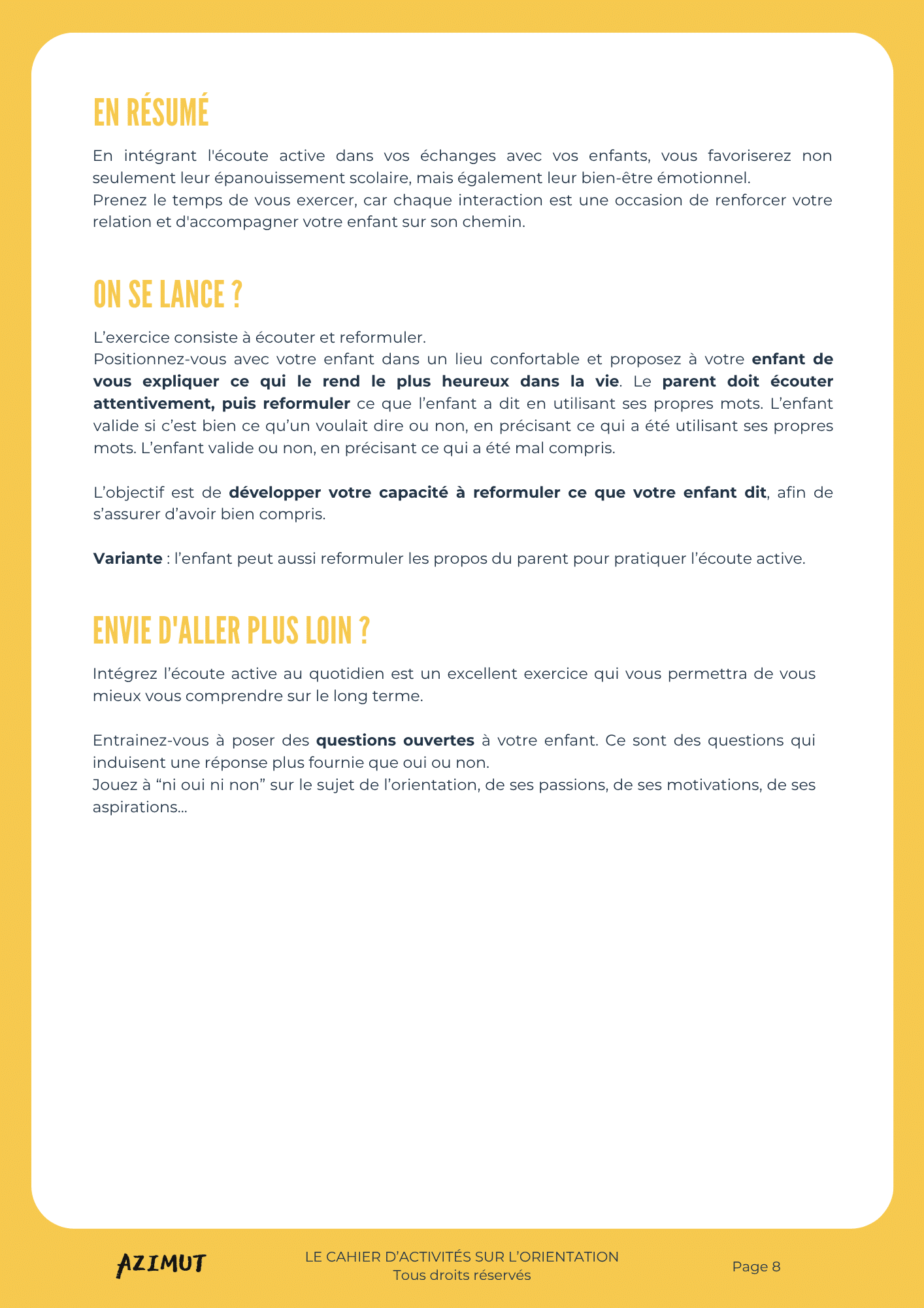 savoir écouter activité 1 page 2
