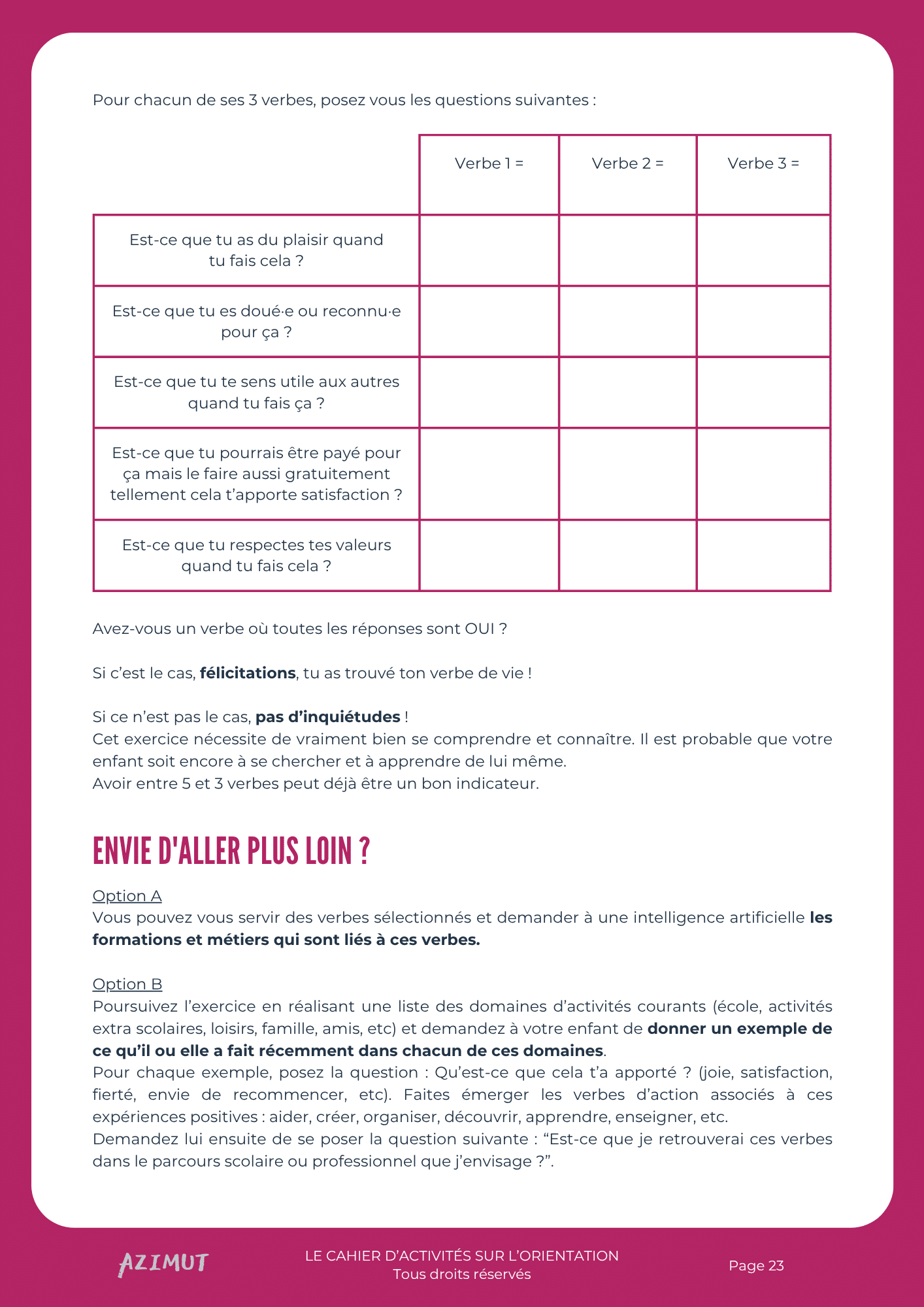 verbes de vie activité page 2